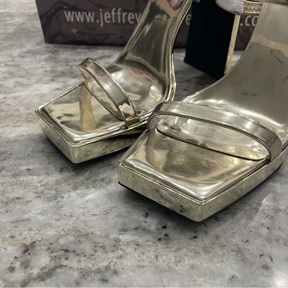 Nwt Jeffrey Campbell Gold Hustler Platform Sandal Size 7 - Picture 7 of 14